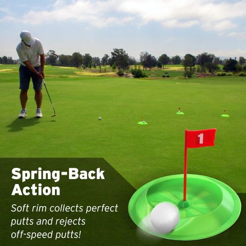  GoSports Pure Putt Challenge Putting Cups 3 Pack | Practice Putting Indoors & Outdoors