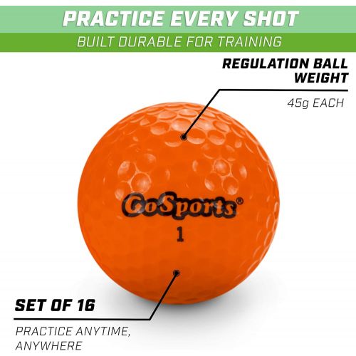  GoSports All Purpose Golf Balls for Play or Practice | Choose 16 or 32 Packs with Tote Bag