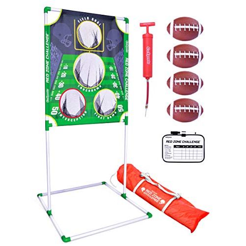  GoSports Football & Baseball Backyard Toss Games | Choose Football Red Zone Challenge or Baseball Pro Pitch Challenge | Targets Include Balls, Scoreboard and Carrying Case