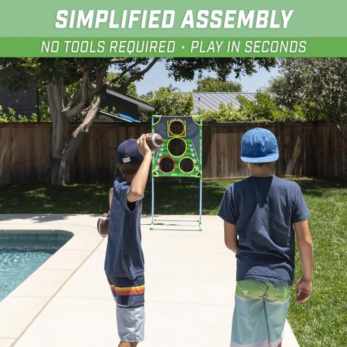  GoSports Football & Baseball Backyard Toss Games | Choose Football Red Zone Challenge or Baseball Pro Pitch Challenge | Targets Include Balls, Scoreboard and Carrying Case