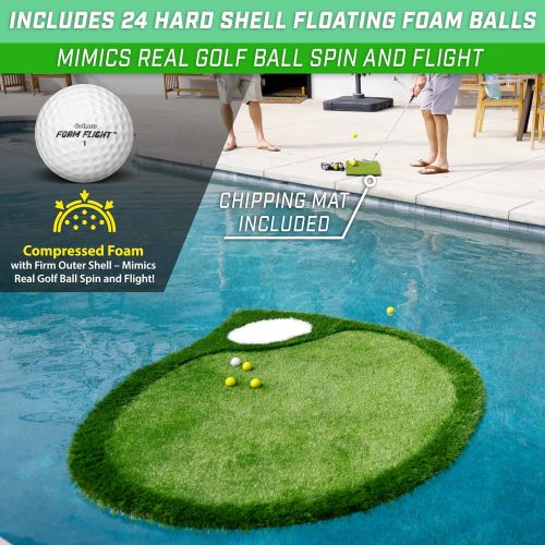  GoSports Splash Chip Pro Floating Golf Green with 24 Foam Balls and Hitting Mat - Choose Your Size