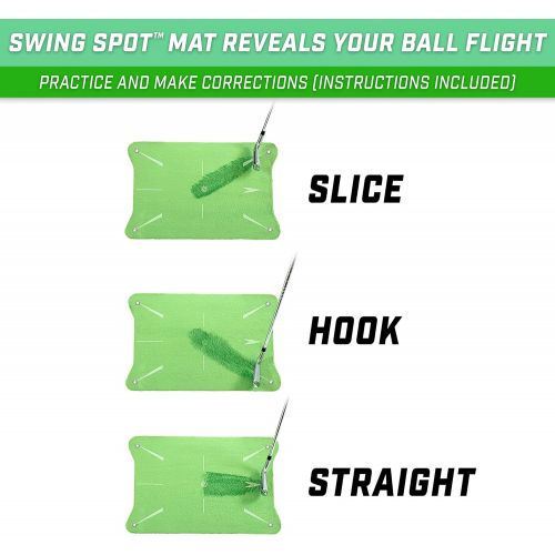  GoSports SWINGSPOT Outdoor Golf Swing Impact Training Mat - Shows Club Path at Impact to Detect and Fix Slices, Hooks and More