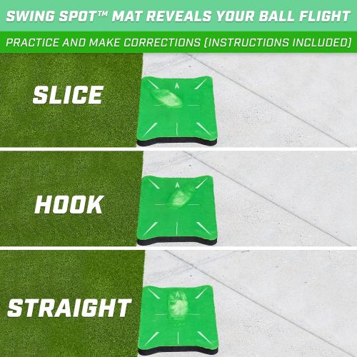  GoSports Swing Spot Golf Swing Impact Training Mat, Shows Club Path at Impact to Detect and Fix Slices, Hooks and More - Choose Indoor or Outdoor