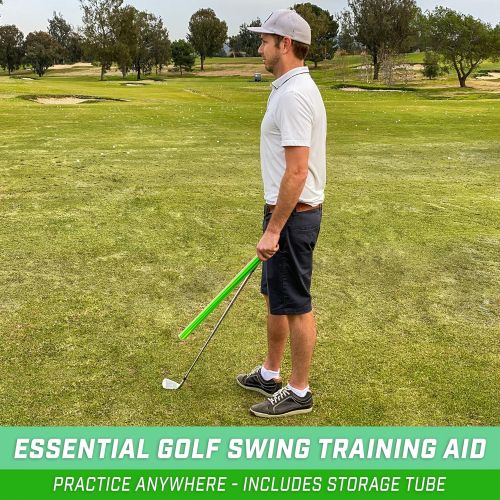  GoSports Golf Alignment Training Sticks 3 Pack - Golf Alignment Aid Practice Rods, Green