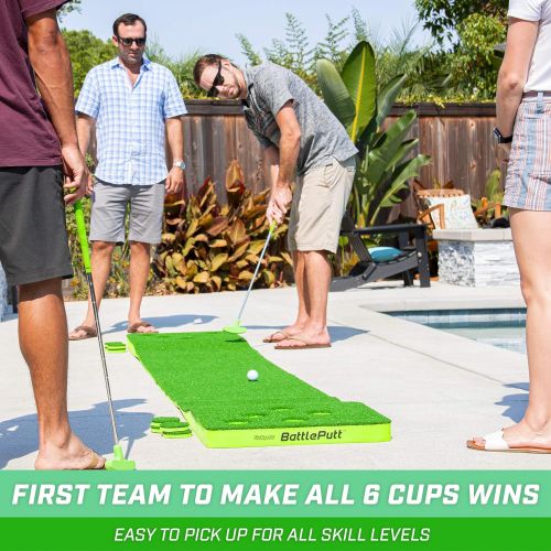  GoSports Battleputt Golf Putting Game, 2-on-2 Pong Style Play with 11’ Putting Green, 2 Putters and 2 Golf Balls