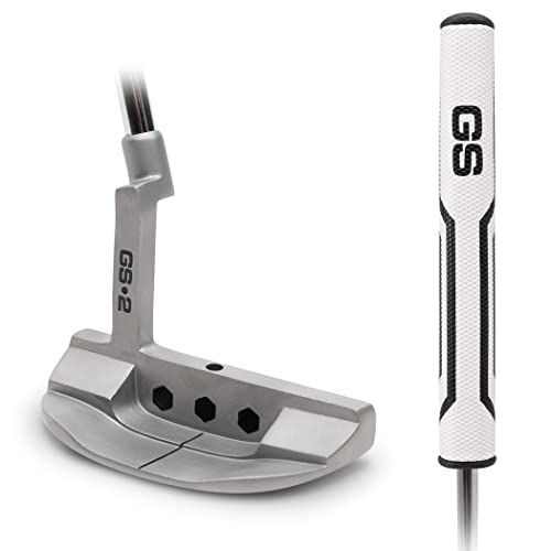  GoSports GS2 Tour Golf Putter ? 34” Right-Handed Mallet Putter with Milled Face, Choose Oversized Fat Grip or Pistol Grip