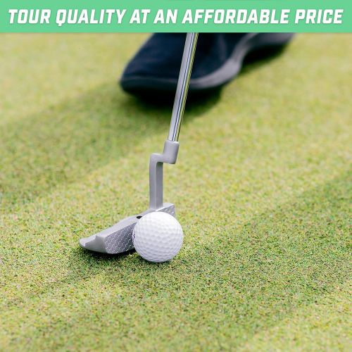  GoSports GS2 Tour Golf Putter ? 34” Right-Handed Mallet Putter with Milled Face, Choose Oversized Fat Grip or Pistol Grip