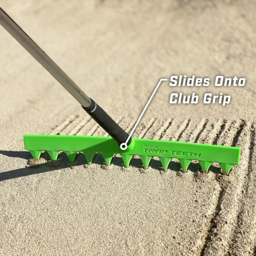  GoSports Trap Teeth Golf Bunker Rake, 2 Pack, Green