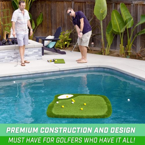  GoSports Splash Chip Pro Floating Golf Green with 24 Foam Balls and Hitting Mat - Choose Your Size