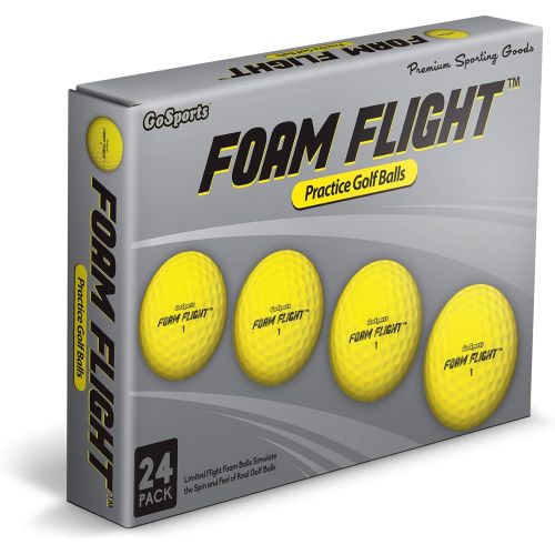  GoSports Foam Flight Practice Golf Balls - Pack of 24 Limited Flight Training Balls -Choose Between Classic White or Hi-Vis Yellow