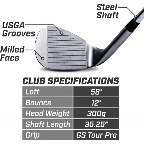  GoSports Tour Pro Golf Wedges ? 52 Gap Wedge, 56 Sand Wedge and 60 Lob Wedge in Satin or Black Finish (Right Handed)