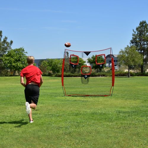  GoSports Football Trainer Throwing Net Choose Between 8 x 8 or 6 x 6 Nets Improve QB Throwing Accuracy - Includes Foldable Bow Frame and Portable Carry Case