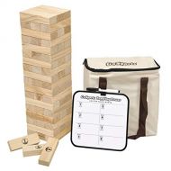 GoSports Large Toppling Tower with Bonus Rules | Starts at 1.5 and Grows to Over 3 | Made from Premium Pine Blocks