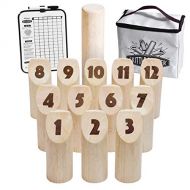 GoSports Skittle Scatter Numbered Block Toss Game with Scoreboard and Tote Bag | Fun Outdoor Game for All Ages