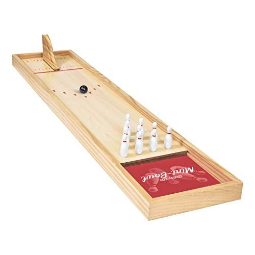  GoSports Tabletop Mini Bowling Game Set | Premium Wooden Construction with Dry Erase Scorecard | Perfect for Kids & Adults