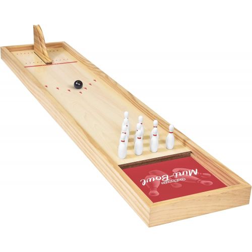  GoSports Tabletop Mini Bowling Game Set | Premium Wooden Construction with Dry Erase Scorecard | Perfect for Kids & Adults