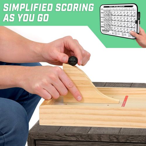  GoSports Tabletop Mini Bowling Game Set | Premium Wooden Construction with Dry Erase Scorecard | Perfect for Kids & Adults