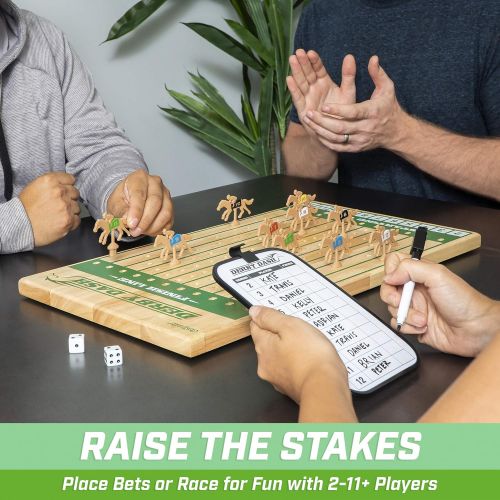 GoSports Derby Dash Horse Race Game Set | Tabletop Horse Racing with 2 Dice and Dry Erase Scoreboard