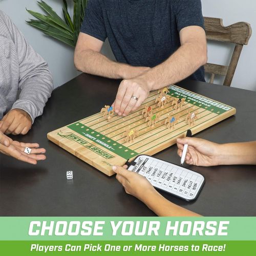  GoSports Derby Dash Horse Race Game Set | Tabletop Horse Racing with 2 Dice and Dry Erase Scoreboard