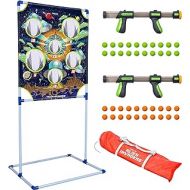 GoSports Foam Fire Games - Available in Alien Invaders and Trophy Hunt Targets or Door Hang Battle Strike and Capture the Cash Targets - Sets Include 2 Toy Blasters for Kids and Fo