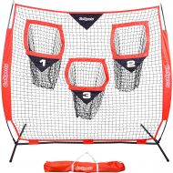 GoSports Football Trainer Throwing Net Choose Between 8 x 8 or 6 x 6 Nets Improve QB Throwing Accuracy - Includes Foldable Bow Frame and Portable Carry Case