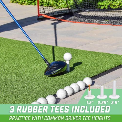  [무료배송]고스포츠 골프 실내 실외 히팅 매트 GoSports Golf Hitting Mats - Artificial Turf Mat for Indoor/Outdoor Practice, Choose Your Size - Includes 3 Rubber Tees