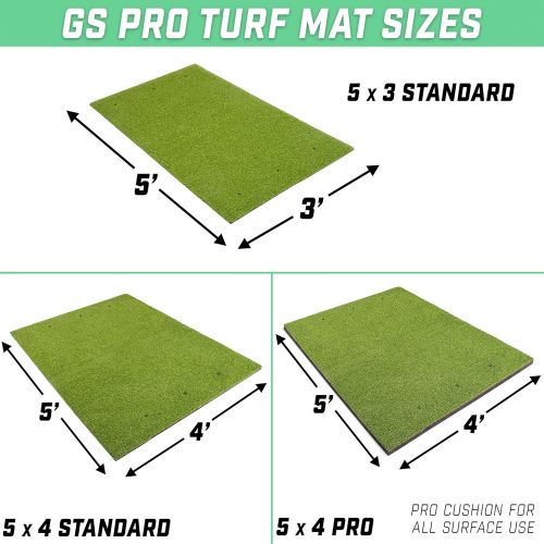  [아마존베스트]GoSports Golf Hitting Mats - Artificial Turf Mat for Indoor/Outdoor Practice - Choose Your Size - Includes 3 Rubber Tees