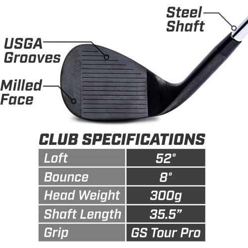  GoSports Tour Pro Golf Wedges ? 52 Gap Wedge, 56 Sand Wedge and 60 Lob Wedge in Satin or Black Finish (Right Handed)