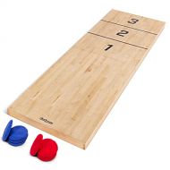 GoSports Tossski Shuffleboard Cornhole Game Set - Portable 6 x 2 Wood GameBoard with 8 Bean Bags for Backyard Fun or Tailgating