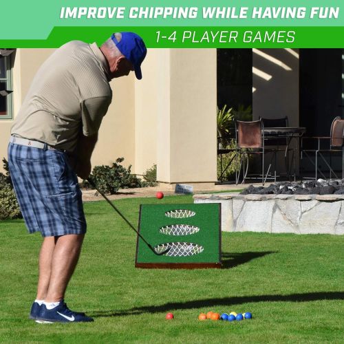  GoSports BattleChip PRO Golf Cornhole Game - Includes 4 x 2 Chipping Target, 16 Foam Balls, Hitting Mat, and Scorecard