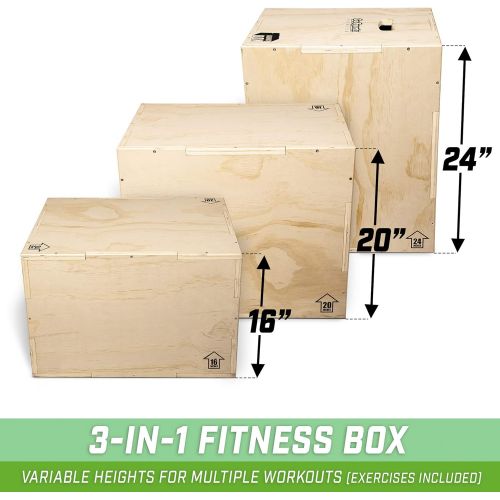  GoSports Fitness Launch Box - 3-in-1 Plyo Jump Box for Exercises of All Skill Levels