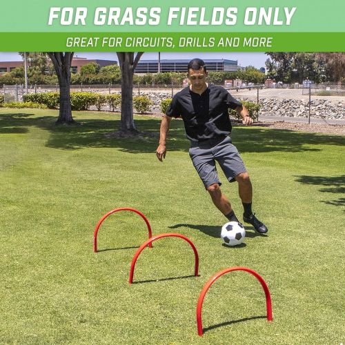  GoSports Pass Thru Soccer Training Arches for Grass - Great for Passing, Footwork and Kicking Drills for All Skill Levels