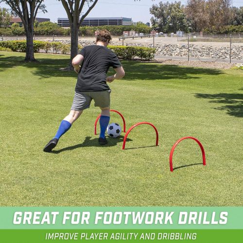  GoSports Pass Thru Soccer Training Arches for Grass - Great for Passing, Footwork and Kicking Drills for All Skill Levels