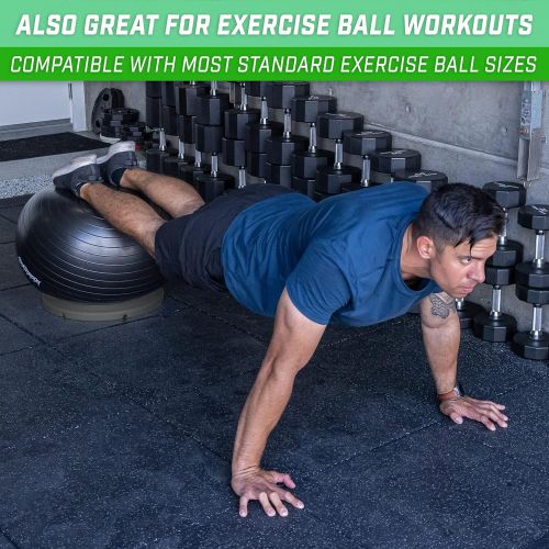  GoSports Hub 360 Fitness Ball Base - Universal Stability Stand for Fitness Balls - Choose Between Charcoal, Reef Blue and Seafoam