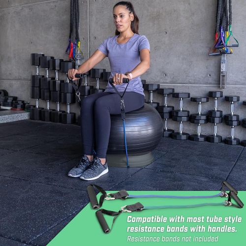 GoSports Hub 360 Fitness Ball Base - Universal Stability Stand for Fitness Balls - Choose Between Charcoal, Reef Blue and Seafoam