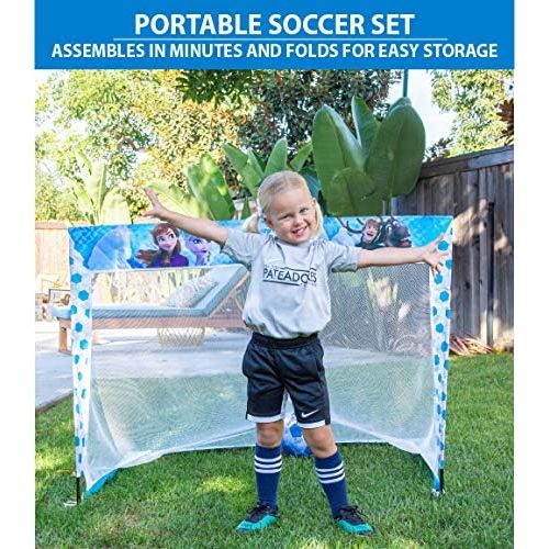  GoSports Disney Soccer Goal Set for Kids - Includes Single 4’ x 3’ Backyard Soccer Goal, Soccer Ball and Sport Cones - Encourage Early Interest in Soccer