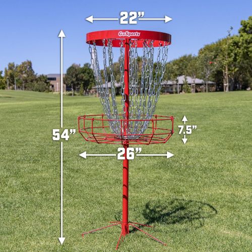  GoSports Regulation Disc Golf Basket - 24 Chain Portable Disc Golf Target