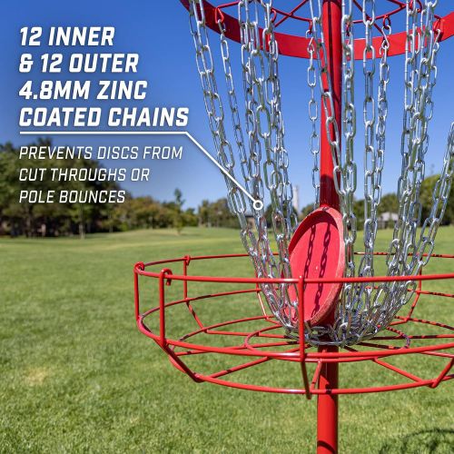  GoSports Regulation Disc Golf Basket - 24 Chain Portable Disc Golf Target