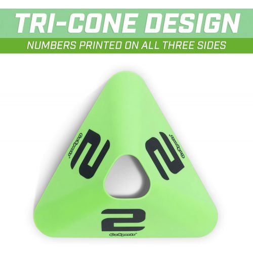 GoSports Modern Sports Cones - 12 Pack with Numbered Cones - Great for Soccer, Basketball, Football and More