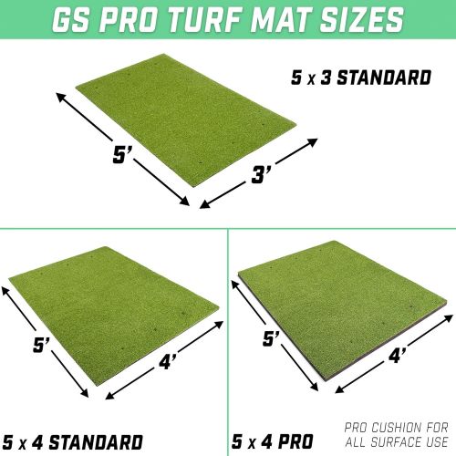  GoSports Golf Hitting Mats - Artificial Turf Mat for Indoor/Outdoor Practice, Choose Your Size - Includes 3 Rubber Tees