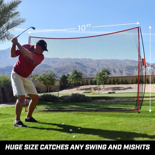  GoSports Golf Practice Hitting Net - Choose Between Huge 10x7 or 7x7 Nets -Personal Driving Range for Indoor or Outdoor Use - Designed by Golfers for Golfers