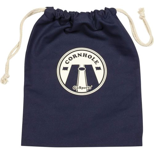  GoSports Cornhole Bean Bag Tote Carry Case - Holds 8 Regulation Bean Bags, Choose Between Navy Blue, Gray and Natural Canvas Colors