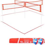 GoSports Slam X 4 Way Volleyball Game Set - Ultimate Backyard & Beach Game for Kids and Adults
