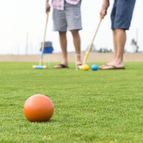  GoSports Six Player Croquet Set for Adults & Kids - Modern Wood Design with Deluxe (35) and Standard (28) Options