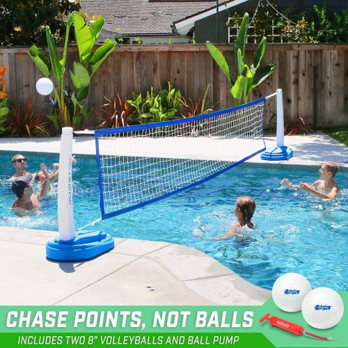 GoSports Splash Net PRO Pool Volleyball Net Includes 2 Water Volleyballs and Pump