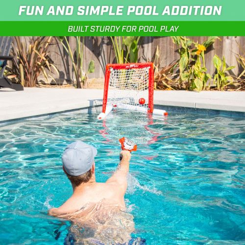  GoSports Lacrosse Floating Pool Game Set - Includes Pool Lacrosse Goal, 2 Water Lacrosse Sticks and 4 Soft Rubber Balls