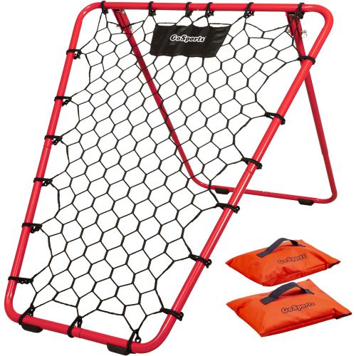  GoSports Basketball Rebounder with Adjustable Frame, Rubber Grip Feet and Sandbags, Portable Pass Back Training Aid - 5 Min Setup