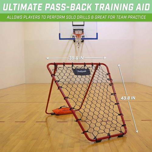  GoSports Basketball Rebounder with Adjustable Frame, Rubber Grip Feet and Sandbags, Portable Pass Back Training Aid - 5 Min Setup