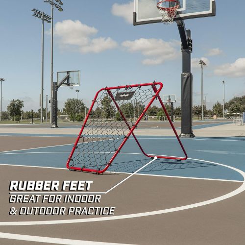  GoSports Basketball Rebounder with Adjustable Frame, Rubber Grip Feet and Sandbags, Portable Pass Back Training Aid - 5 Min Setup