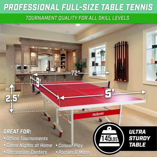  GoSports Tournament Table Tennis Set ? Choose Indoor or Outdoor Table, Includes Net, 2 Paddles, and 3 Balls with Case